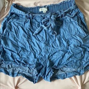 High Rise Denim Soft Short